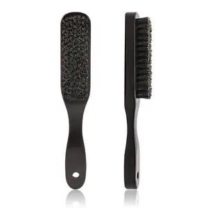 Mens Grooming Mustache Massage Brush Long Handle Wooden Boars Hair Beard Bristle Brush