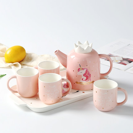 2018 New Product Unicorn Design Tea Kettle/Ceramic Tea Pot Set