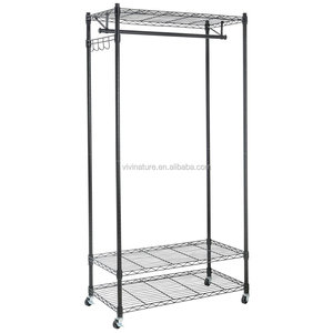 Metal Wire Cloth Storage <strong>Wardrobe</strong> <strong>Rack</strong> and Garment Cloth Drying <strong>Rack</strong> - Product Image 1