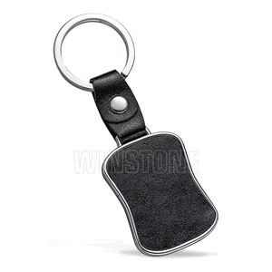 Custom Automobile Car Genuine Leather Keychains Dongguan with 3D Enamel Logo