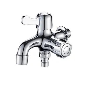 New Silver Tap Zink legierung Extended Faucet Geeignet für Double Outlet Waschmaschine und Mop Pool