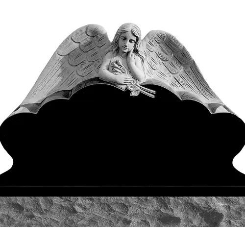 JK European style Popular Hand Carved Granite Double Heart Memorial Headstone