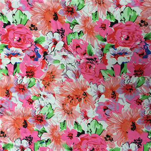 Flores al por mayor impreso 100% poliéster suave tela pura <span class=keywords><strong>de</strong></span> gasa 75D para el verano vestido <span class=keywords><strong>de</strong></span> la señora - Product Image 5