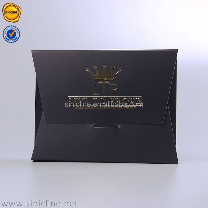 Sinicline, Черная бумажная карточка, изготовленная на заказ, золотой фольга, логотип, ювелирные конверты