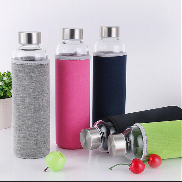 KC-08621 Water Bottles Premium Borosilicate bottle portable glass water bottle