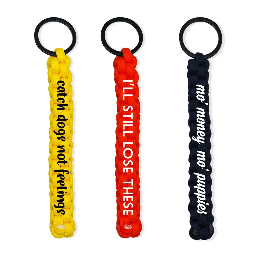 Personality Custom Square Braid Keychain Vintage Box Knot Paracord Keychain Handmade Survival Lanyard Keyring For Hiking