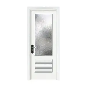 Simple Design Mildew Proof Wooden Doors Internal Waterproof Ventilation Wpc Wooden Interior Bathroom Door