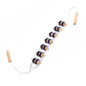 Wooden Neck and Back Beads Massager With Plastic Spikes
