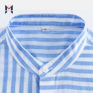 <span class=keywords><strong>Chemise</strong></span> Homme Rayée à <span class=keywords><strong>Col</strong></span> Mandarin Tendance 2024 – Tissu Mixte – Vente <span class=keywords><strong>en</strong></span> Gros Usine ODM/OEM - Product Image 3