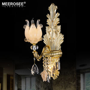 MEEROSEE – applique murale en alliage de Zinc de couleur laiton, en cristal, support en verre de <span class=keywords><strong>Fruit</strong></span> de <span class=keywords><strong>Dragon</strong></span> pour salon, allée, couloir MD85419 - Product Image 2