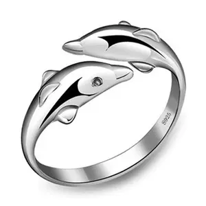 Новинка 2021, ювелирные изделия для влюбленных, модное женское серебряное кольцо в стиле дельфина, оптовая продажа, низкая цена, рекламные подарки, модное кольцо