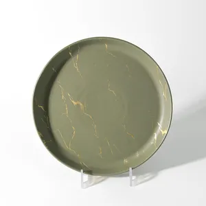 Ensemble de vaisselle en porcelaine verte design <span class=keywords><strong>poisson</strong></span> mat de style traditionnel de luxe écologique comprenant un plateau de chargement pour le café - Product Image 1