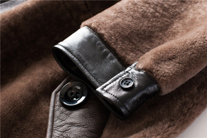<span class=keywords><strong>Cappotto</strong></span> da <span class=keywords><strong>Donna</strong></span> Lungo Marrone in Pelle e <span class=keywords><strong>Pelliccia</strong></span> di Montone Shearling Spesso e Caldo Stile Retrò Vintage Invernale - Product Image 6