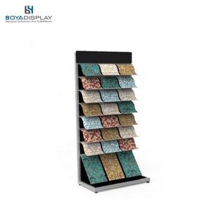 Estante de exhibición vertical de material metálico con diseño personalizado de fábrica al por mayor para estante de exhibición de azulejos de mosaico - Product Image 3