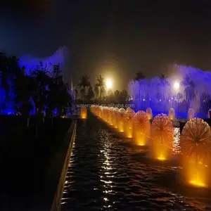 Fuentes de agua de acero inoxidable para exteriores, gran bola rodante, esfera de agua, jardín, diente de león, fuente