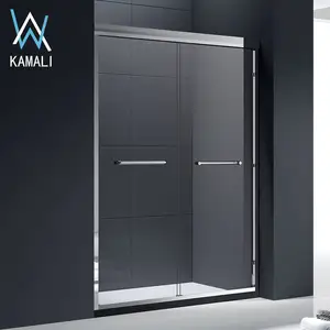 Kamali Customized Wholesale Hotel Room Aluminum Frame 2 Side Tempered Glass Shower Door, Bathroom Doors