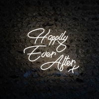 Letrero de Boda de Acrílico con LED de Neón, Diseño 'Happily Ever After', para Montar en la Pared