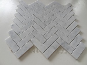 Bianco Carrara Trắng xương cá mô hình Gạch Mosaic 10mm hiện đại sàn gỗ cho Nội Thất Tường cho căn hộ sử dụng đồ họa có sẵn - Product Image 4