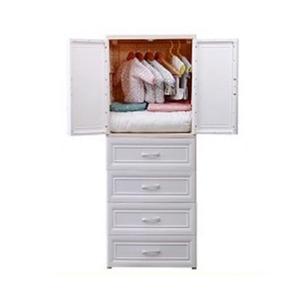 Armadio in Plastica a 5 Ripiani con 2 Ante Aperte per Camera da Letto, Guardaroba con Cassetto Portaoggetti - Product Image 2