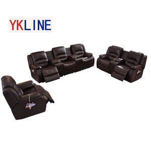 भंडारण कंसोल मैनुअल रिक्लीयर मोशन सोफा के साथ इको चमड़े रिक्लियर सोफा सेट रिक्लियर सोफा सेट फर्नीचर रिक्लियर - Product Image 2