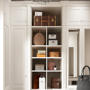 Vermonhouzz Walk in Closets New Model White MDF <strong>Lacquer</strong> Bedroom Dressing <strong>Wardrobe</strong> Design With Mirror