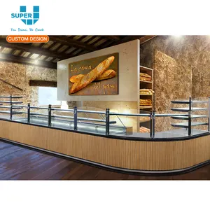 Besoka — support de sol en bois et verre, magasin sur mesure, vitrine avec Design intérieur, boulangerie personnalisé, 1 pièce