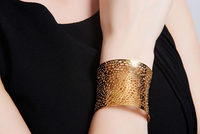 Vente en gros de bijoux brésiliens en or, bracelet en acier inoxydable plaqué or 361L