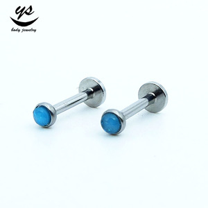 Pas cher Acier Inoxydable Faux Opale Labret Piercing Filetage Interne Corps Bijoux pour Fiançailles Lèvres Motif - Product Image 5