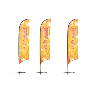 Custom Reclame Rechthoek Mes Teardrop Veer Print Banner Het Strand Vlag