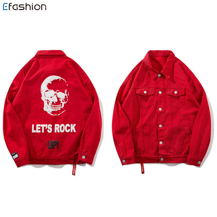 red denim jacket