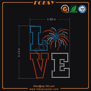 <span class=keywords><strong>J</strong></span>'aime USA hot fix strass coeur conception transferts - Product Image 4