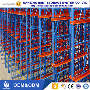 Système d'étagères de stockage d'entrepôt ISO9001 CE FIFO FILO, système de rayonnage à pénétration pour palettes, revêtement en poudre époxy, résistant à la corrosion - Product Image 2