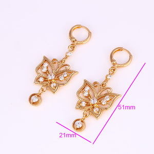 25216 la joyería más nueva popular chapado en oro de alta calidad en forma de <span class=keywords><strong>mariposa</strong></span> pendientes para señoras - Product Image 2