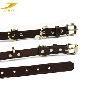 Fabriek Groothandel Hoge Kwaliteit Hond Harnas Plain Real Lederen Koe Lederen Halsband - Product Image 6