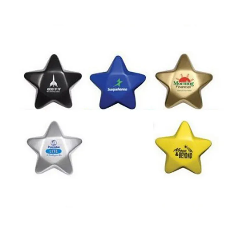 Promotion Custom Logo Gedruckt Squeezable Star Shaped Anti Stress Reliever PU Stress Ball Anti Stress Reliever