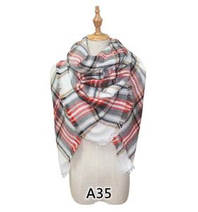 HOT!!! Écharpe en cachemire pour femme, personnalisée, 60 couleurs, écharpe carrée surdimensionnée, plaid, écharpe à carreaux, tartan - Product Image 4