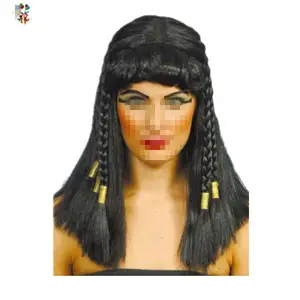 Adult Womens Black Braids Egyptian Queen Cleopatra Cosplay Party Halloween Wigs HPC-1193