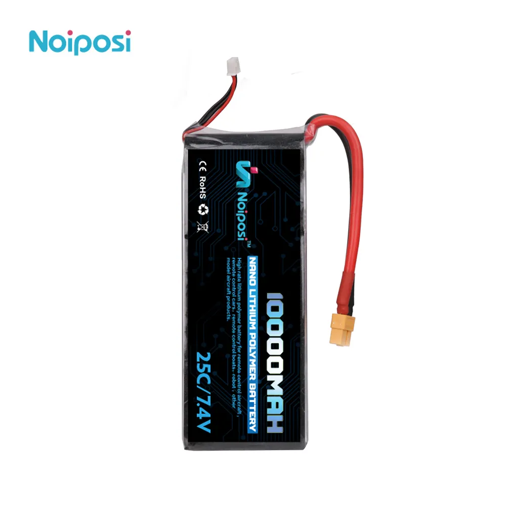 Pin Lipo Dung Lượng Cao 10000MAh 7.4V 2S 25C Burst 50C RC Pin Lithium Polymer Gói Cho Sở Thích UAV