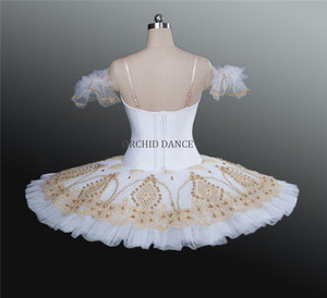 <span class=keywords><strong>Costume</strong></span> da Balletto Professionale Bianco e Oro per Donna, Design Unico su Misura - Product Image 3