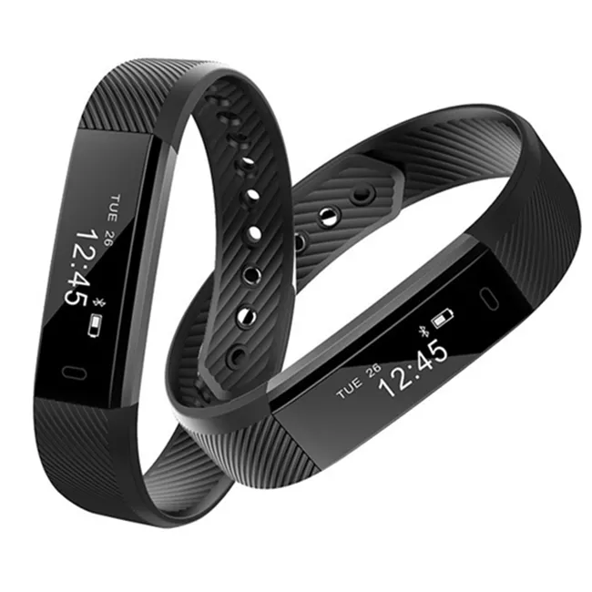 2019 OEM 0.86 Smart Band Schlaf-Tracker Aktivität Fitness ID115 Silikon Smart Armband für Android und Apple Phone