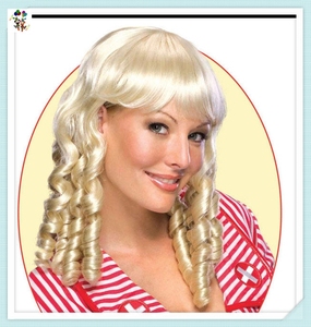 <span class=keywords><strong>Parrucche</strong></span> sintetiche per bambole per adulti di colore biondo con riccioli lunghi HPC-1222 - Product Image 2