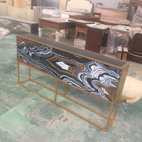 Armoire de table console dorée de salon, design moderne, couleur or
