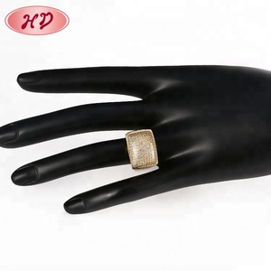 Quảng trường mới thiết kế ban đầu nhẫn Cubic Zirconia bán buôn 18K vàng mạ vòng - Product Image 6