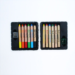 Non-toxique 3 en 1 coloriage <span class=keywords><strong>crayons</strong></span> jumbo taille <span class=keywords><strong>crayons</strong></span> boisé <span class=keywords><strong>crayons</strong></span> fondée sur la couleur de cire - Product Image 4