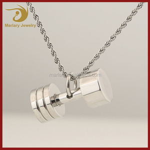 Acier Inoxydable Personnalisé Spirituel Inspiré Cercle Haltère Pendentif Collier Remise En Forme Sport Hommes, Rond Fit Charme - Product Image 6