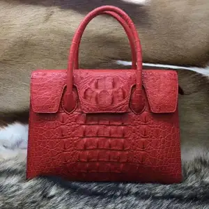 Sac à main pour femmes en cuir, accessoire de mode chinoise, cuir véritable de Crocodile, fourre-tout de bonne qualité