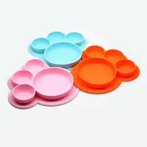 Baby Placemat Silicone Tấm Hút Cho Trẻ Em Trẻ Em Trẻ Mới Biết Đi Bàn Ăn Nhà Bếp Có Tích Hợp Đĩa Và Bát