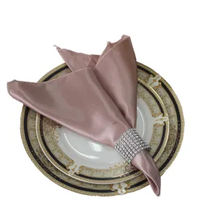 100% polyester Rose gold satin wedding cloth napkin