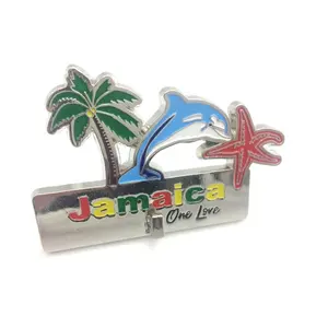 3D Metal Enamel Magneet Koelkast Jamaica Koelkast Magneten met Houder Jamaicaanse Souvenirs