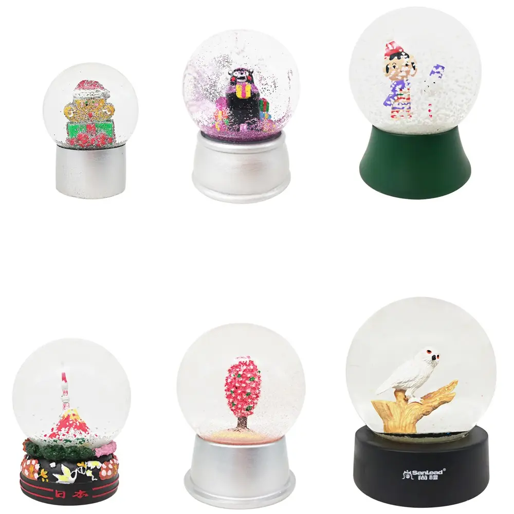 مخصص هدية بوليريسين زجاج ثلجي يحمل بداخله الكرة الأرضية المياه كرة زجاجية اليدوية التذكارات كرة الثلج